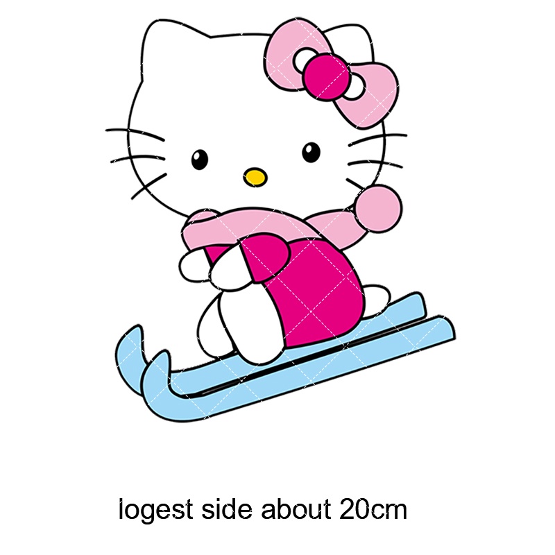 Sticker Ủi Thêu Hình Mèo kitty Dễ Thương