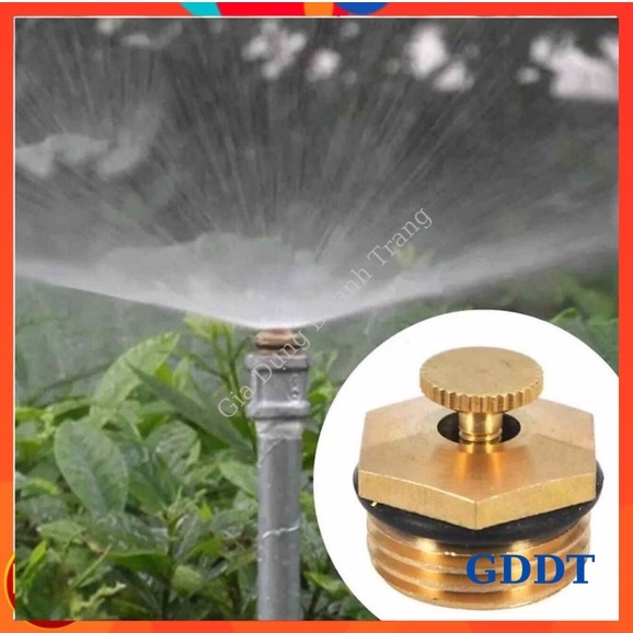 Béc tưới phun mưa hình quạt 360 độ đồng thau chân ren 21mm dùng cho hệ thống tưới nông nghiệp