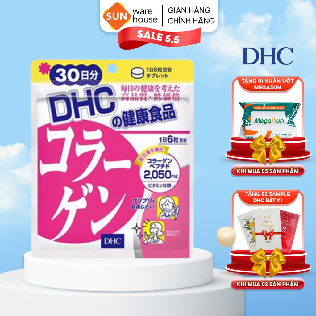 Viên Uống Đẹp Da DHC Collagen Bổ Sung Collagen Giúp Da Mịn Màng, Tràn Sức Sống 180 Viên