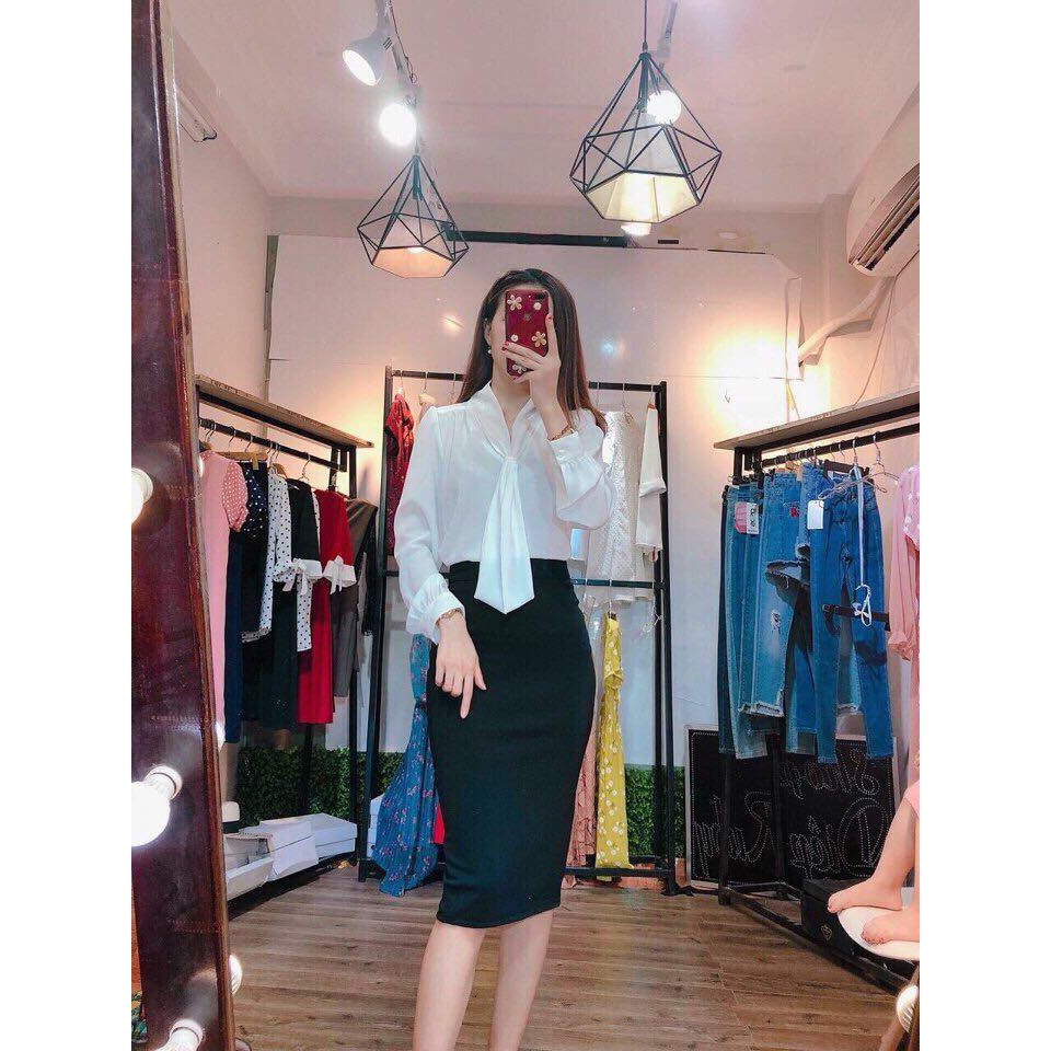 Áo sơ mi nơ thư ký kim | BigBuy360 - bigbuy360.vn