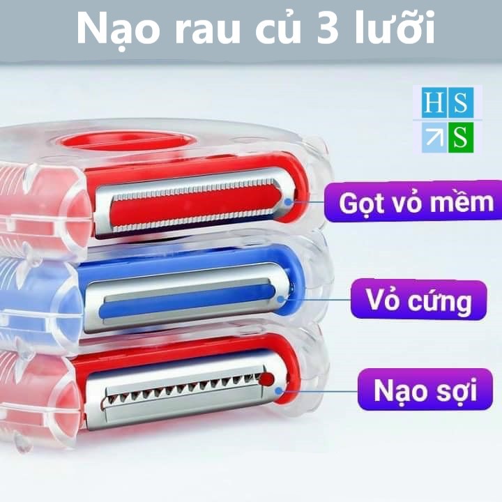 Dụng cụ gọt nạo bào sợi củ quả đa năng 3 in 1 (Giao mầu ngẫu nhiên)