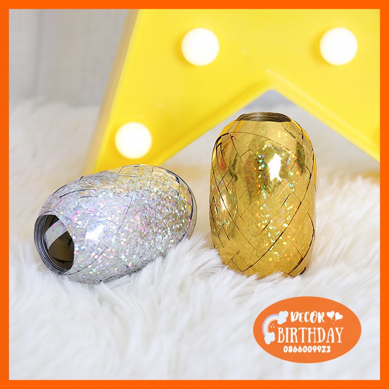 Cuộn Ruy Băng Buộc Bóng FREESHIP Trang Trí Sinh Nhật Cho Bé, Nhiều Màu Đẹp Dài 10m