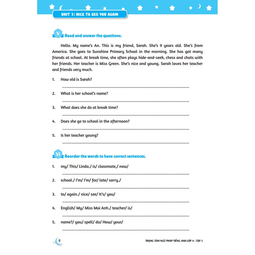 Sách - Trọng tâm ngữ pháp tiếng Anh lớp 4 tập 1 - Có đáp án (tái bản 01)