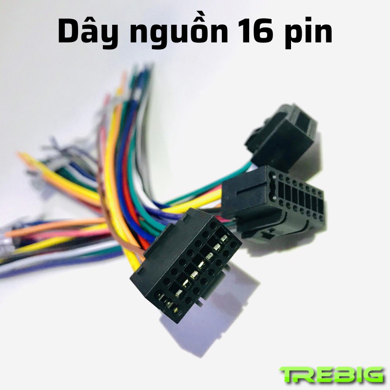 Dây nguồn 16 pin, dùng kết nối màn hình Android ô tô, loa. Độ dài 1m , có ký hiệu trên từng dây. Đồ chơi ô tô Trebig.