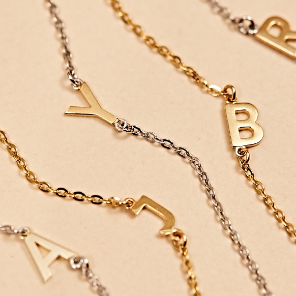 Dây chuyền bạc custom chữ cái cao cấp Gix Jewel