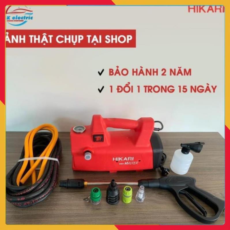 Máy rửa xe mini, Máy xịt rửa cao áp HIKARI HK-H3 - Có áp chống giật + Chống cháy [BH 24 Tháng]