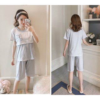 Đồ bộ bầu đẹp mùa hè kết hợp cho con bú kèm ảnh thật