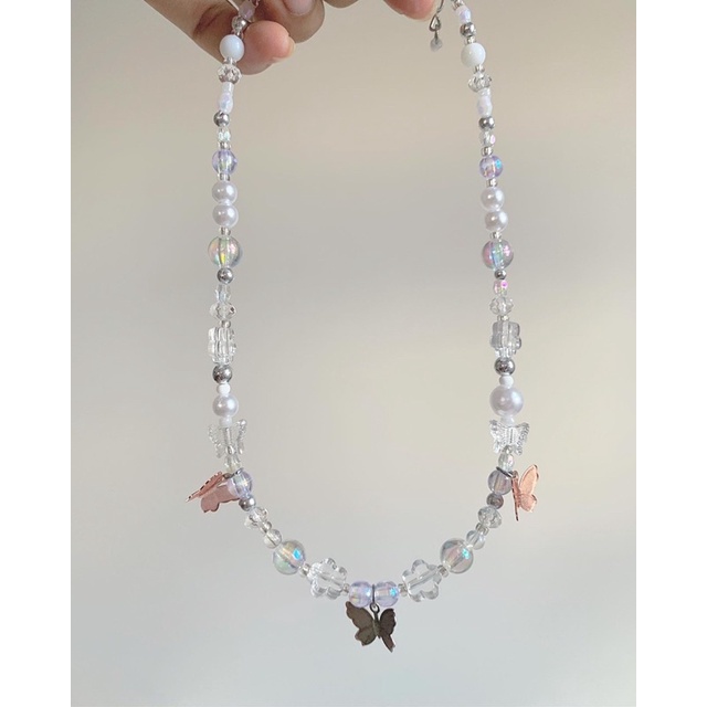 Vòng cổ butterfly trắng handmade