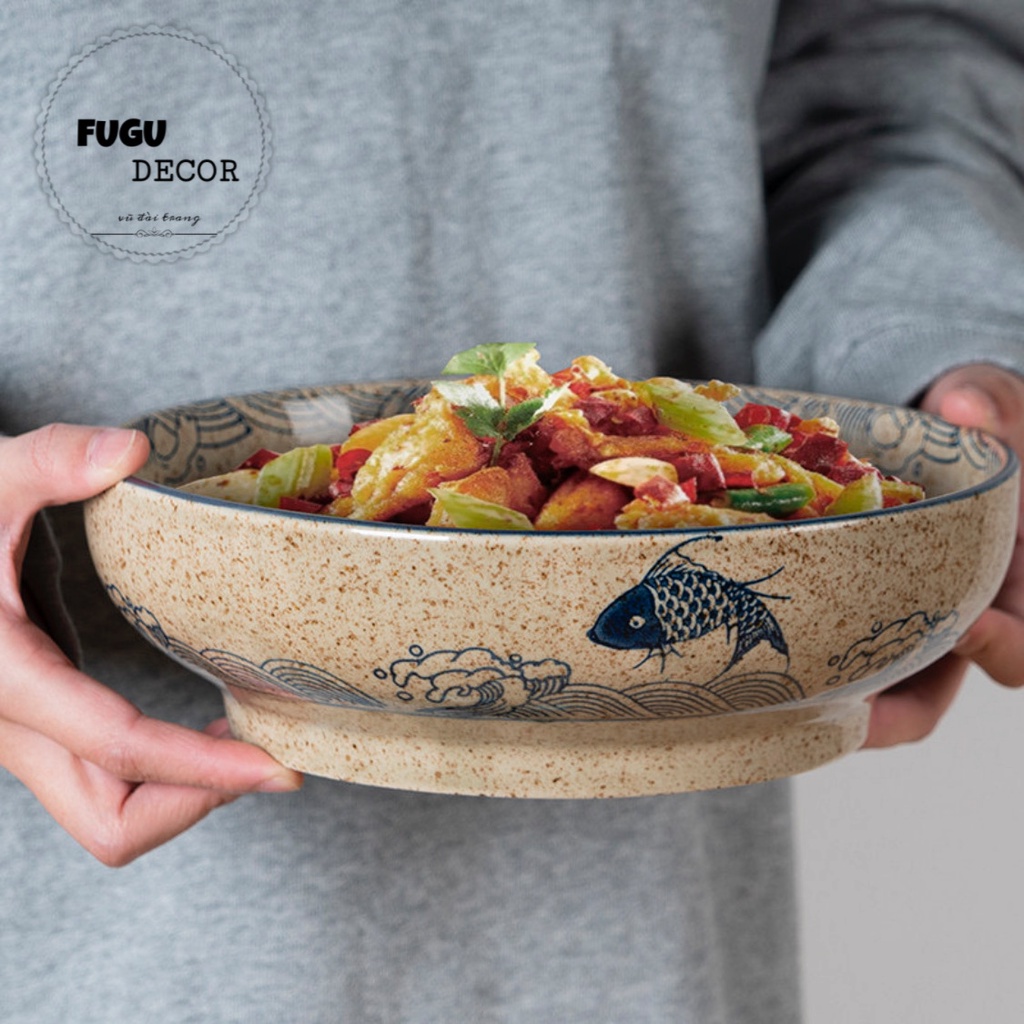 Bộ bát đĩa Nhật Bản hình con cá , bát đĩa decor