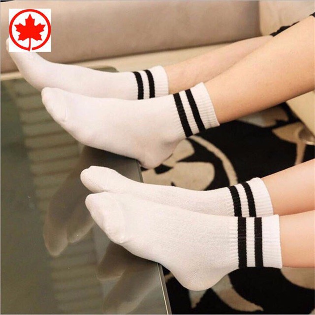 👣 Tất vớ sọc thể thao Hàn Quốc Siêu Dày Chất Liệu Cotton, Khử Mùi, Bền Đẹp