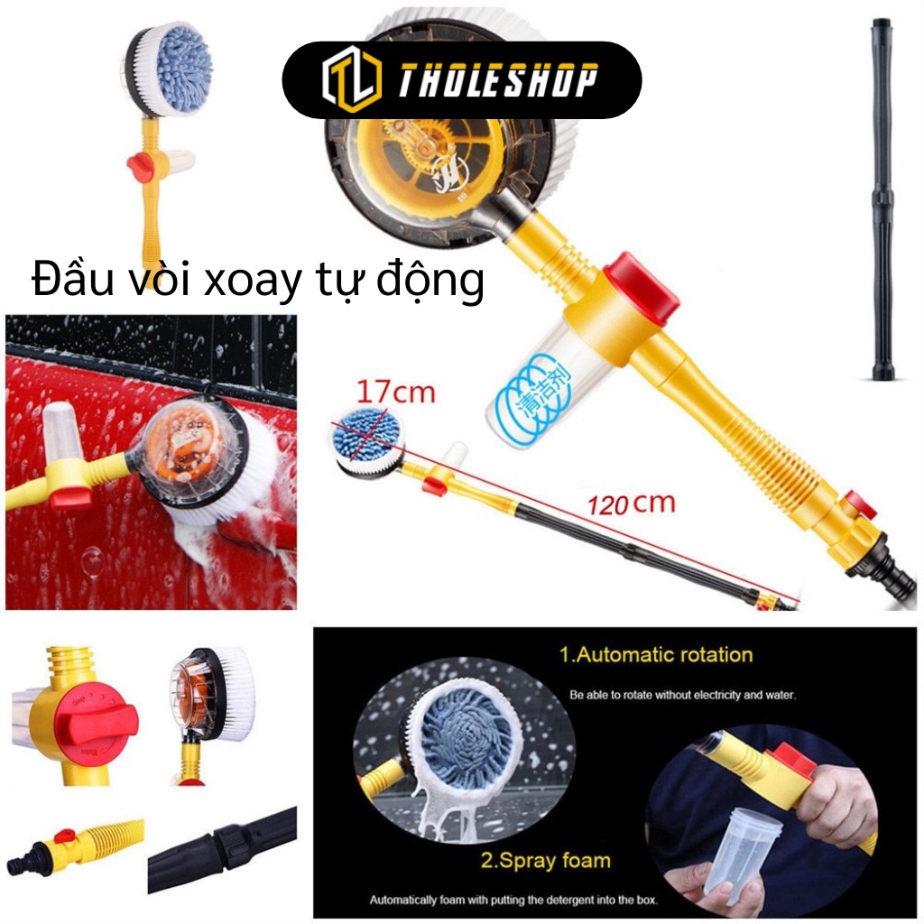 Bàn Chải Rửa Xe Hơi - Chổi Rửa Ô Tô, Tự Xoay 360 Độ Tiện Lợi, Giúp Tiết Kiệm Sức 10131