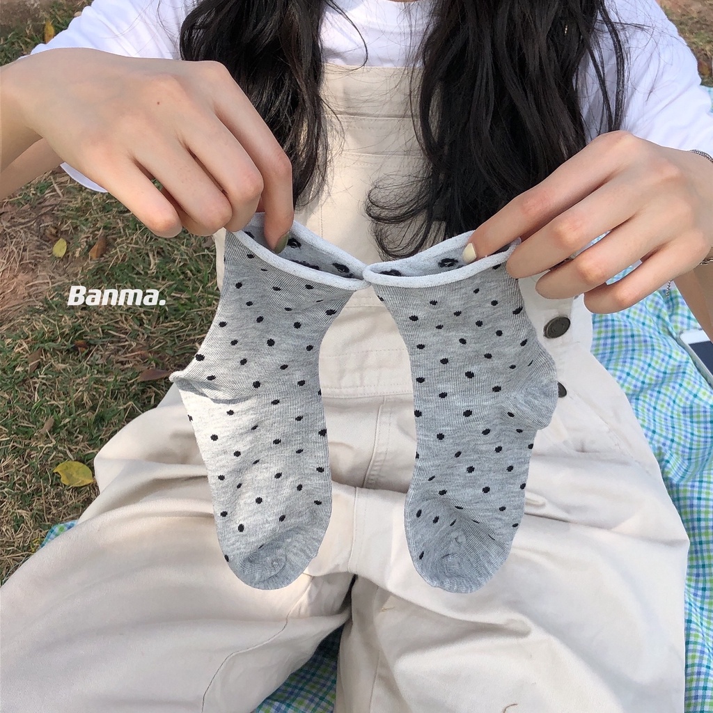 Tất cao cổ chấm bi cổ nhún Bibi G2-03