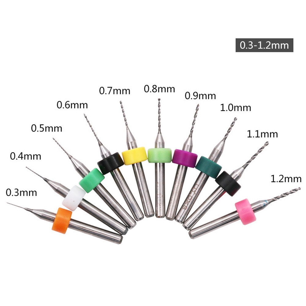 10 cái Công cụ Kim loại Mạch chế biến gỗ Khắc Carbide Micro CNC PCB Mũi khoan