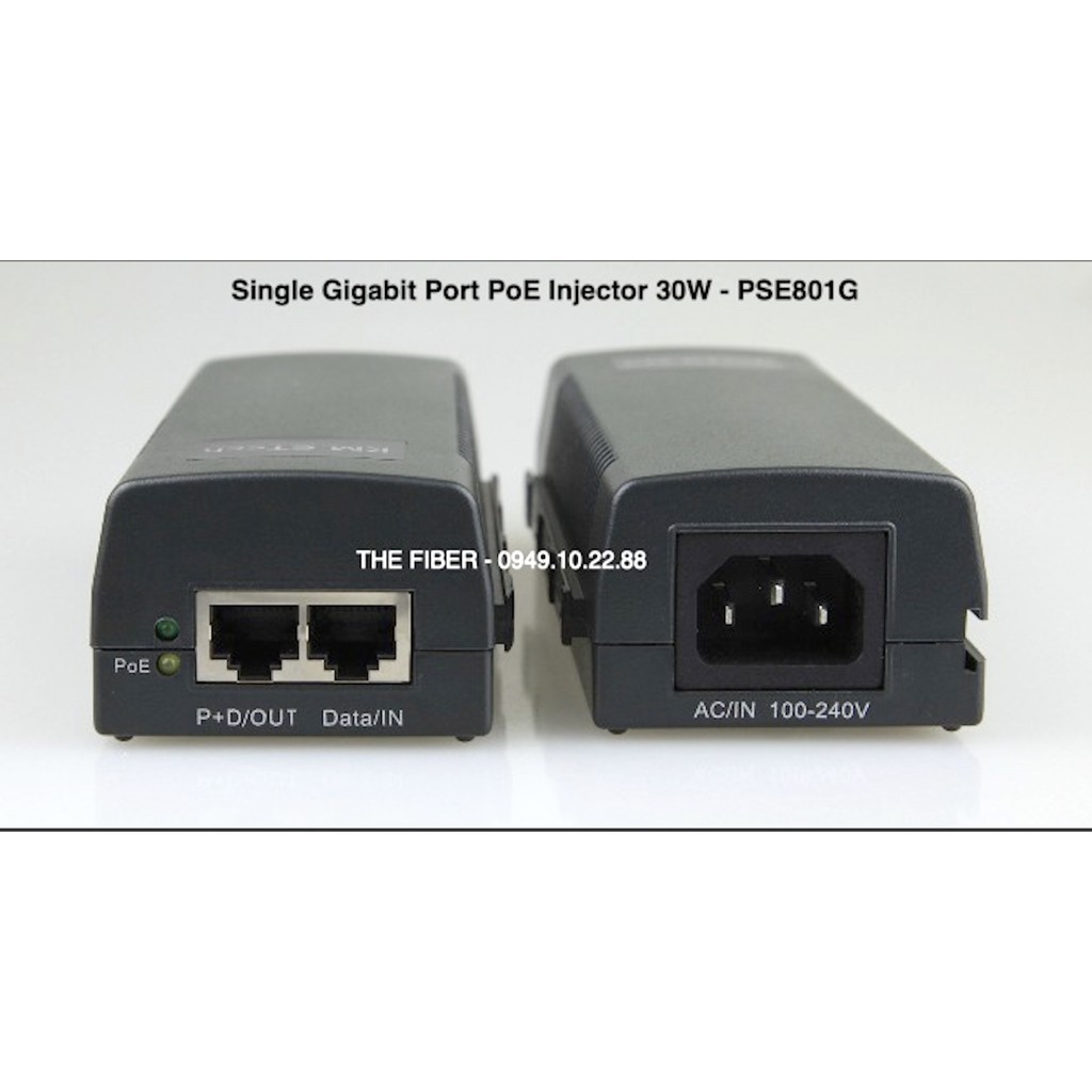 Bộ nguồn PoE 48V-56V 30W 2 Port Gigabit KMETech PSE801G Injector