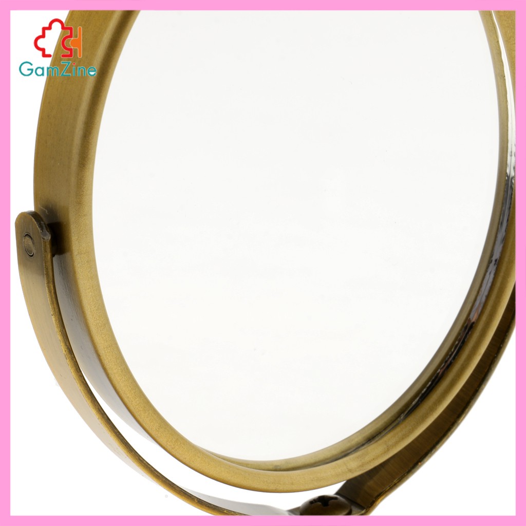 GamZine 3in Mặt Thường Phóng Đại Hình Bầu Dục Đứng Trang Điểm Gương Đồng