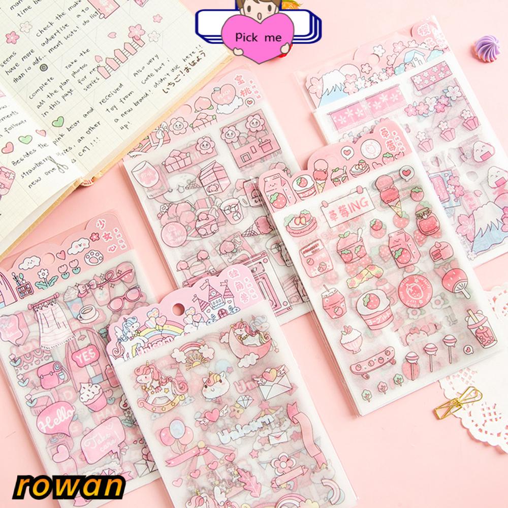 Set 4 tấm nhãn dán trang trí nhật ký hình động vật hoạt hình nhiều màu sắc DIY