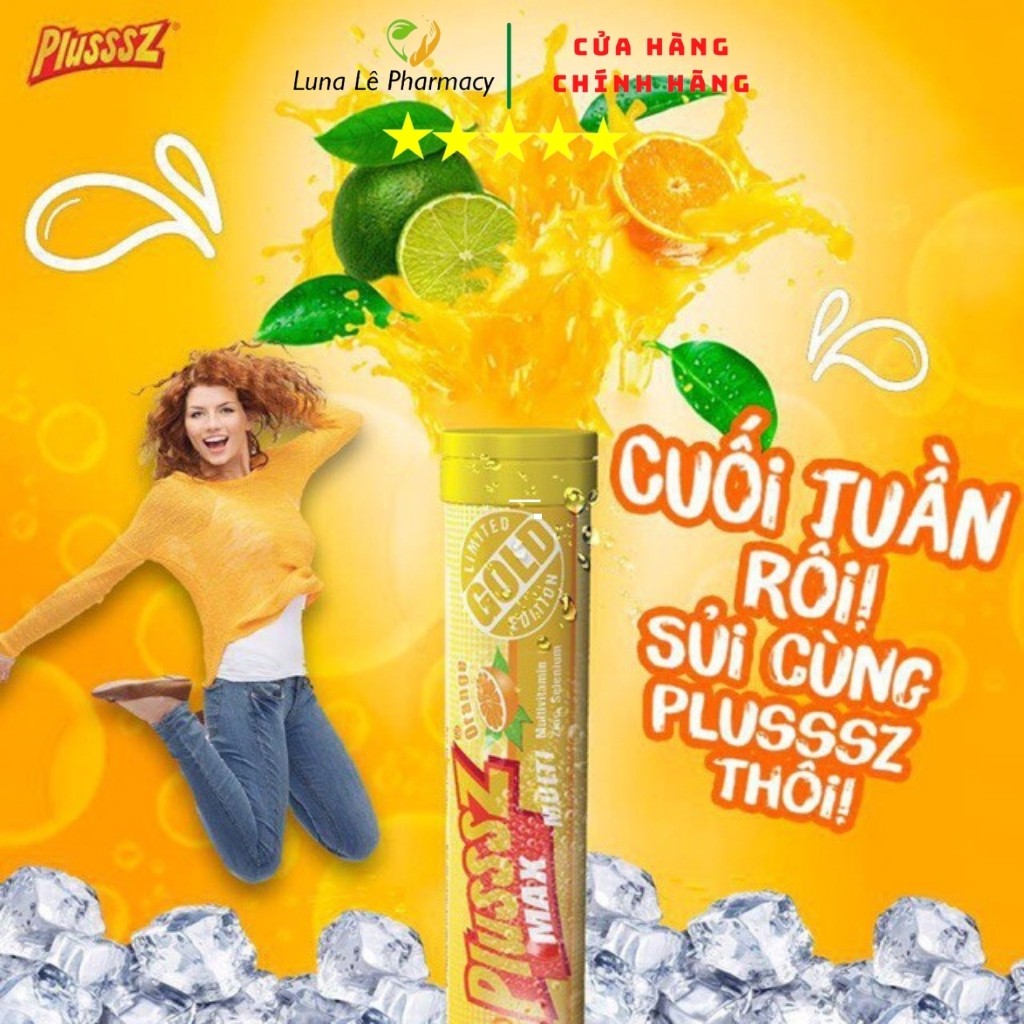 Viên C Sủi Bổ Sung Vitamin Tổng Hợp Plusssz Gold Max Tuýp 20 Viên