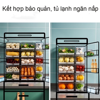 Hộp bảo quản thực phẩm ，Hộp đựng rau tủ lạnh với bảng thoát nước có thể được xếp chồng lên nhau