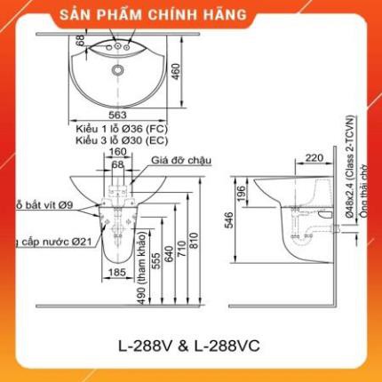 (FREESHIP) Chậu Rửa Lavabo Âm Bàn Inax AL-2395/ L-2395V Dương Vành