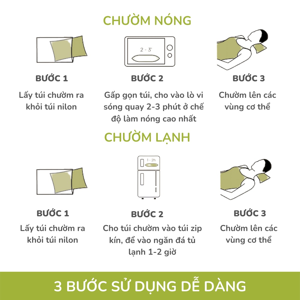 Gối Thảo Dược Chườm Nóng Hapaku, Chườm Cổ Vai Gáy, Giảm Đau Bụng Kinh - Size Vừa