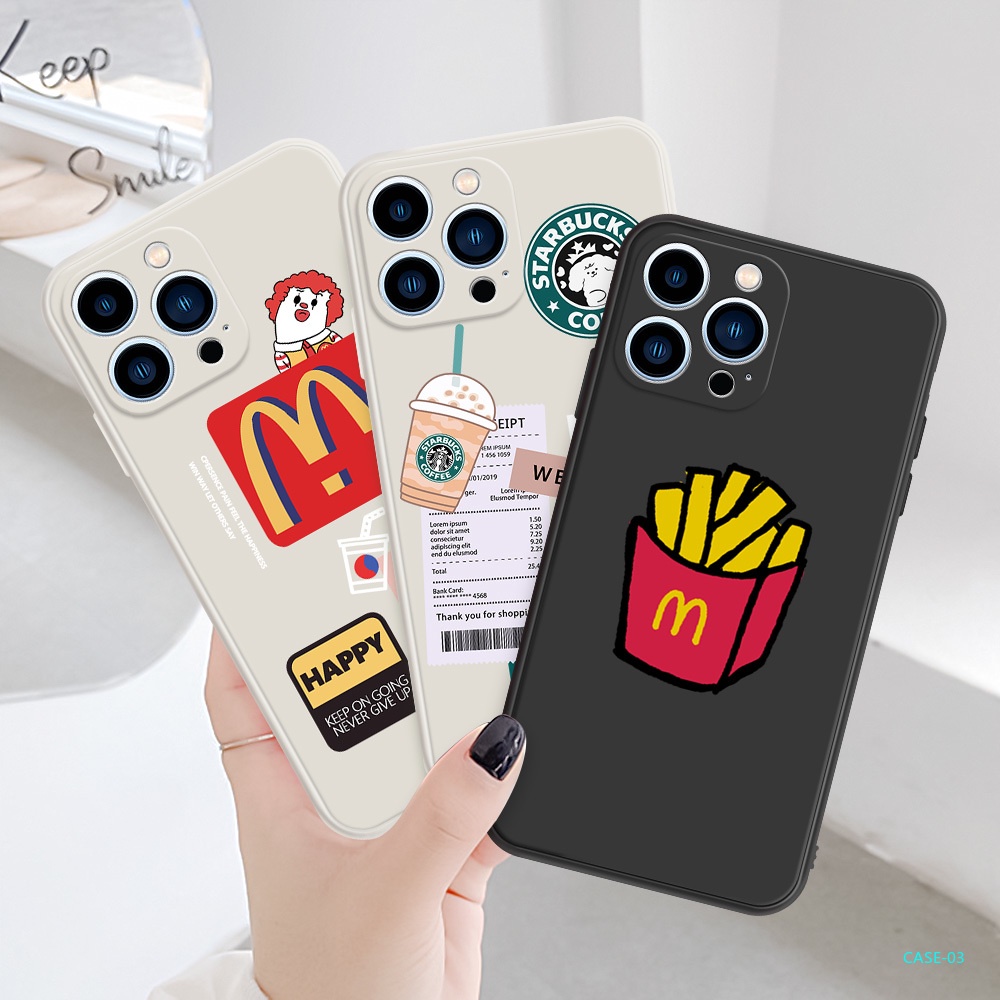 Ốp Điện Thoại Silicon Mềm Họa Tiết Nhãn Hiệu Cà Phê H105 Cho iPhone 11 11 12 13 Pro mini 11 12 Pro Max