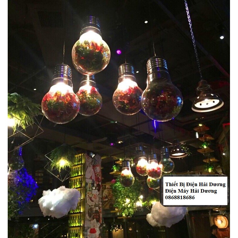 Đèn thả trang trí hình bóng led TN559 (kèm cây xanh) - Đường kính 300mm - Bảo hành 12 tháng