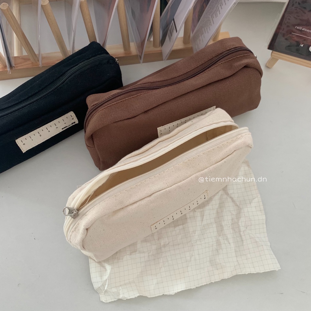 TÚI ĐỰNG BÚT VẢI CANVAS PENCIL POUCH VINTAGE (ảnh thật) - Tiệm nhà Chun