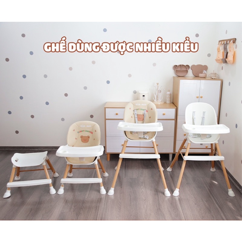 Ghế ăn dặm đa năng cao cấp bar-rot cho bé từ 5 tháng bảo hành khung ghế 12 tháng