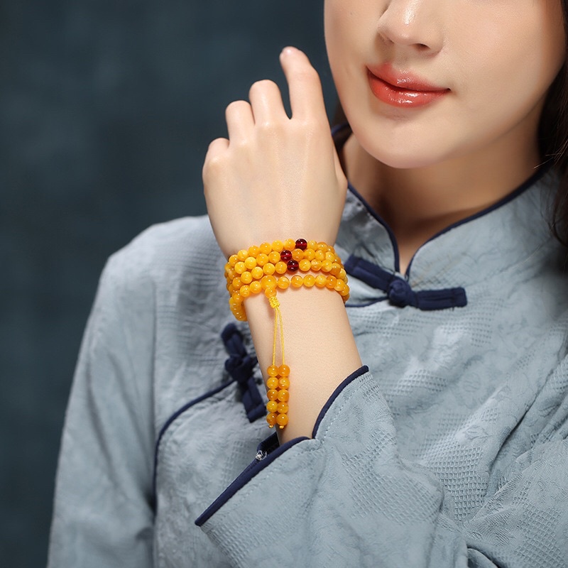 VÒNG TAY 108HẠT HỔ PHÁCH MẬT ONG SÁP