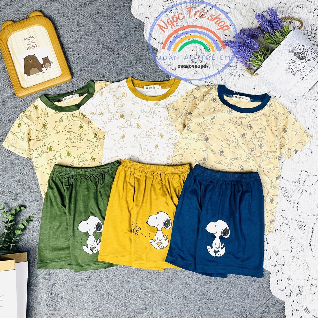 SIZE(9-32kg)FREESHIPBộ Thun Lạnh Hàng Chuẩn Họa Tiết Dể Thương Cho Bé Gái Bé Trai