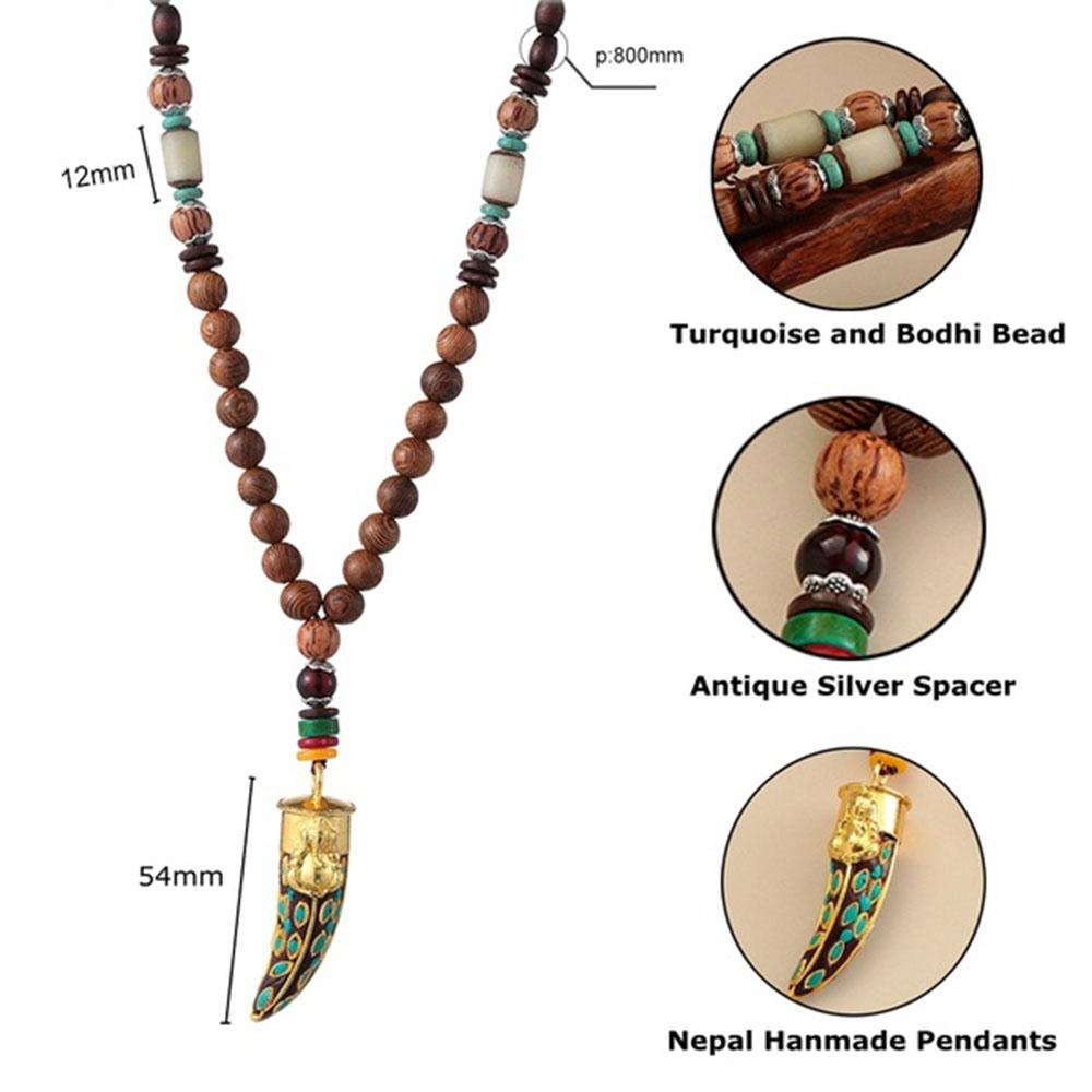 Vòng cổ Mặt Sừng Phật Phong Cách Nepal