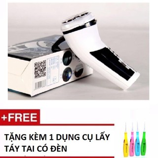 Máy cạo râu 3 lưỡi RuiYing ĐA NĂNG CÓ ĐÈN PIN SOI SÁNG TẶNG 1 BỘ DỤNG CỤ LẤY GIÁY TAI CÓ ĐÈN