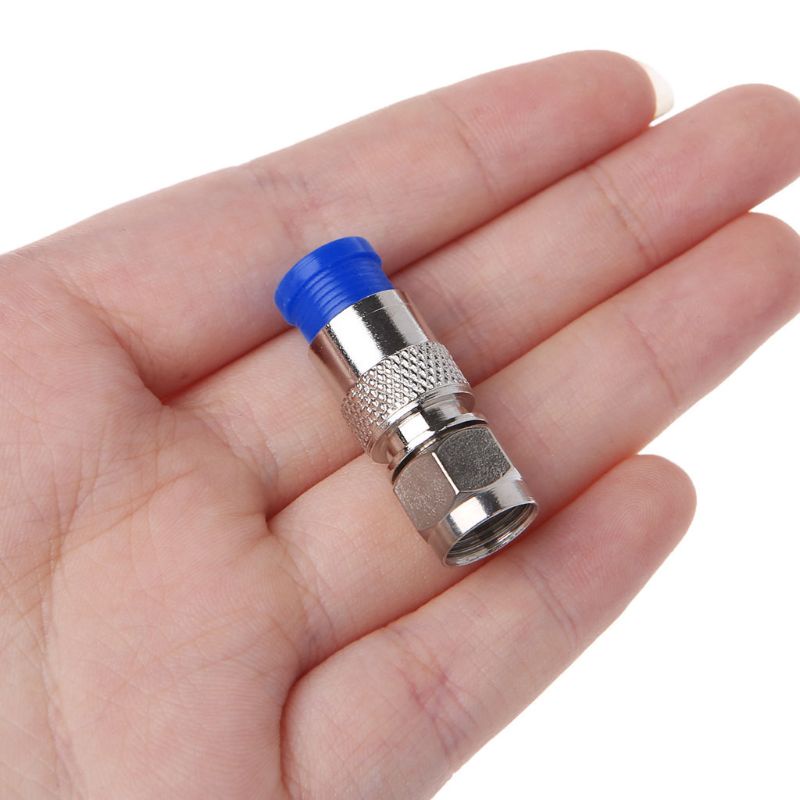 Set 10 Đầu Nối Dây Cáp Đồng Trục RG6 RG59 F Cao Cấp Tiện Dụng