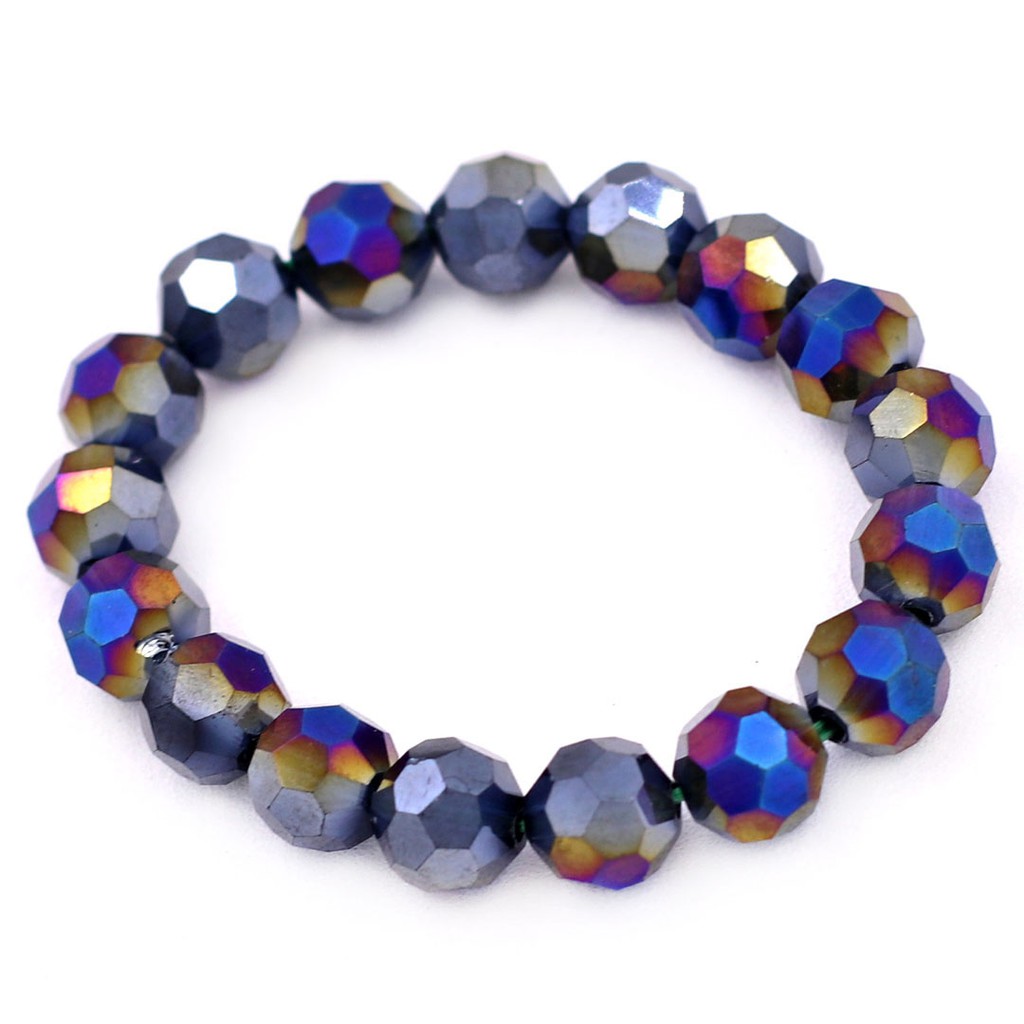 Vòng chuỗi pha lê cắt giác nhiều màu 10 ly - Vòng tay phong thủy