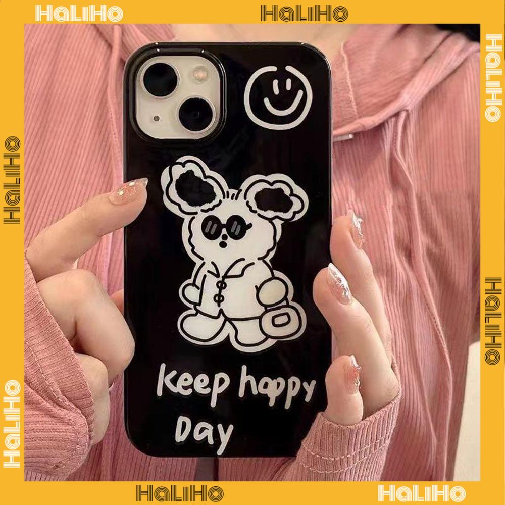 Ốp điện thoại TPU mềm hình chó đeo kính mát màu đen thích hợp cho dòng iPhone 14 13 12 11 Plus Pro Max 7 Plus X XR