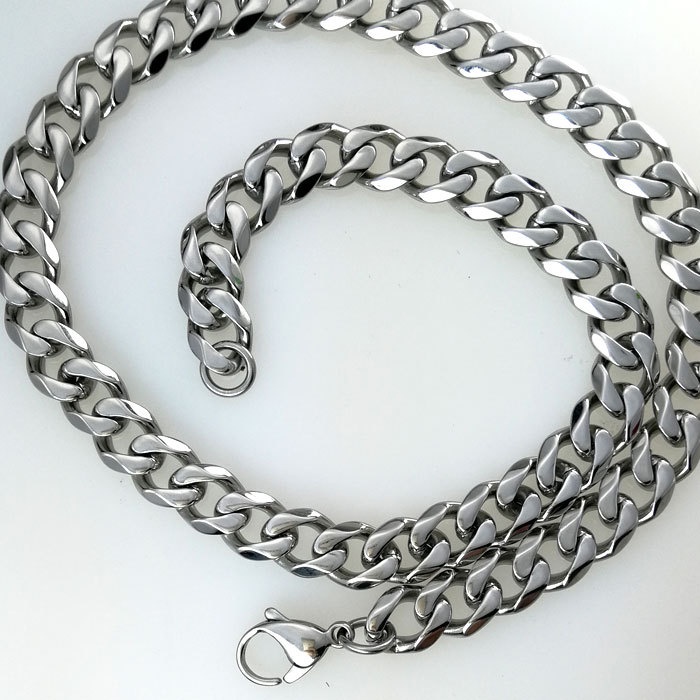 Dây chuyền nam kiểu lặc đơn to 13ly vát cạnh 6 góc sang đẹp, không đen, thể hiện đẳng cấp phái mạnh