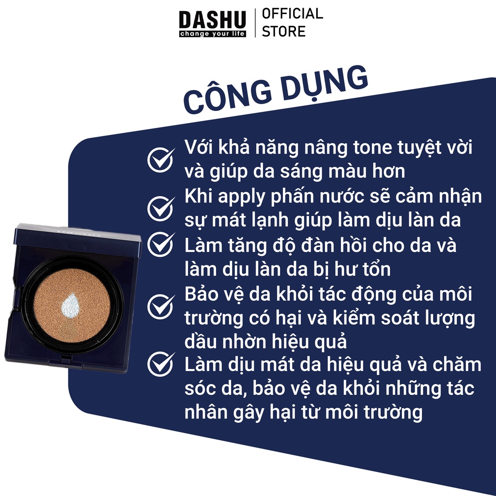 Phấn nước trang điểm cho nam giới Dashu Man's Aqua Matt BB Cushion