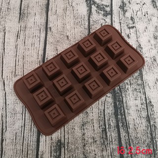 HCM - Khuôn silicon đổ socola, rau câu, thạch jelly hình cube vuông 15 viên