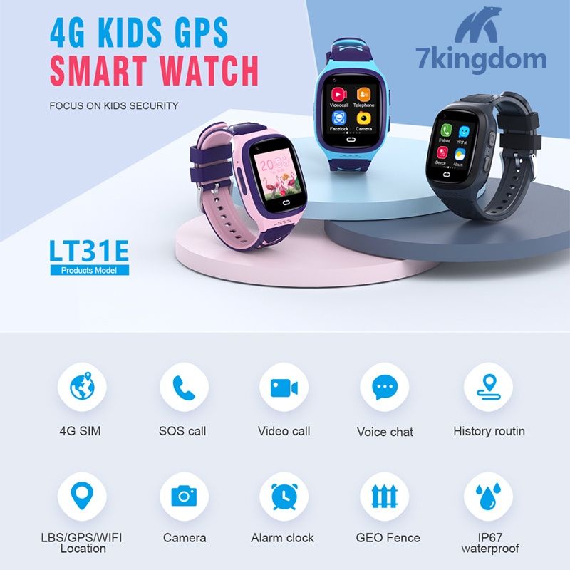 Hàng có sẵn Đồng hồ thông minh LT31E 4G GPS Wifi có định vị khóa mặt chống nước IP67 cho trẻ em