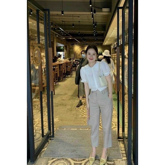 Áo trắng cổ sen