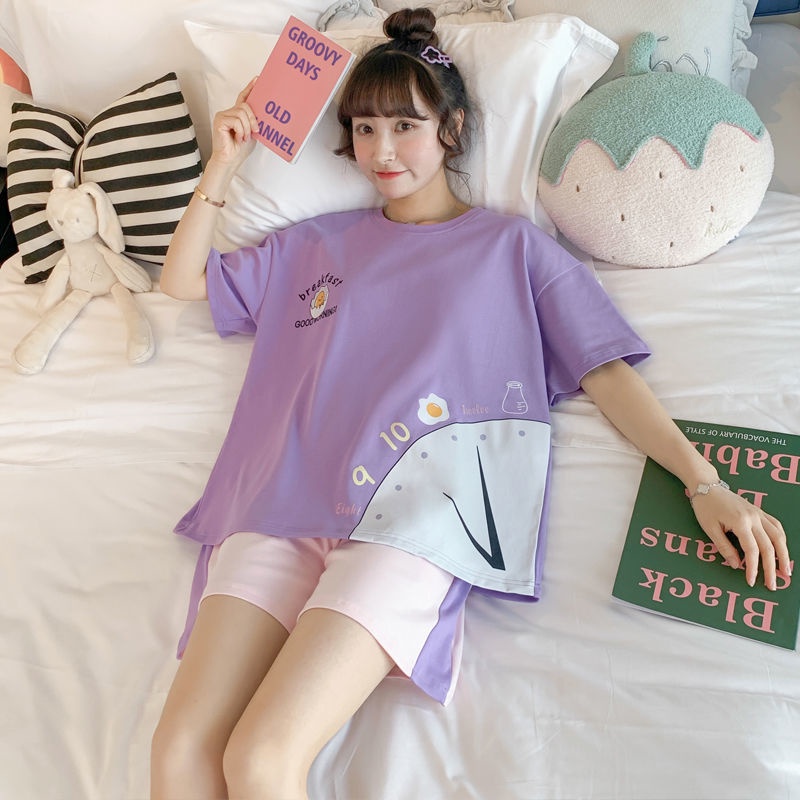 Đồ bộ nữ có Bigsize cotton cộc tay dễ thương bộ mặc nhà đồ ngủ nữ mùa hè thun mềm mát [BC20]