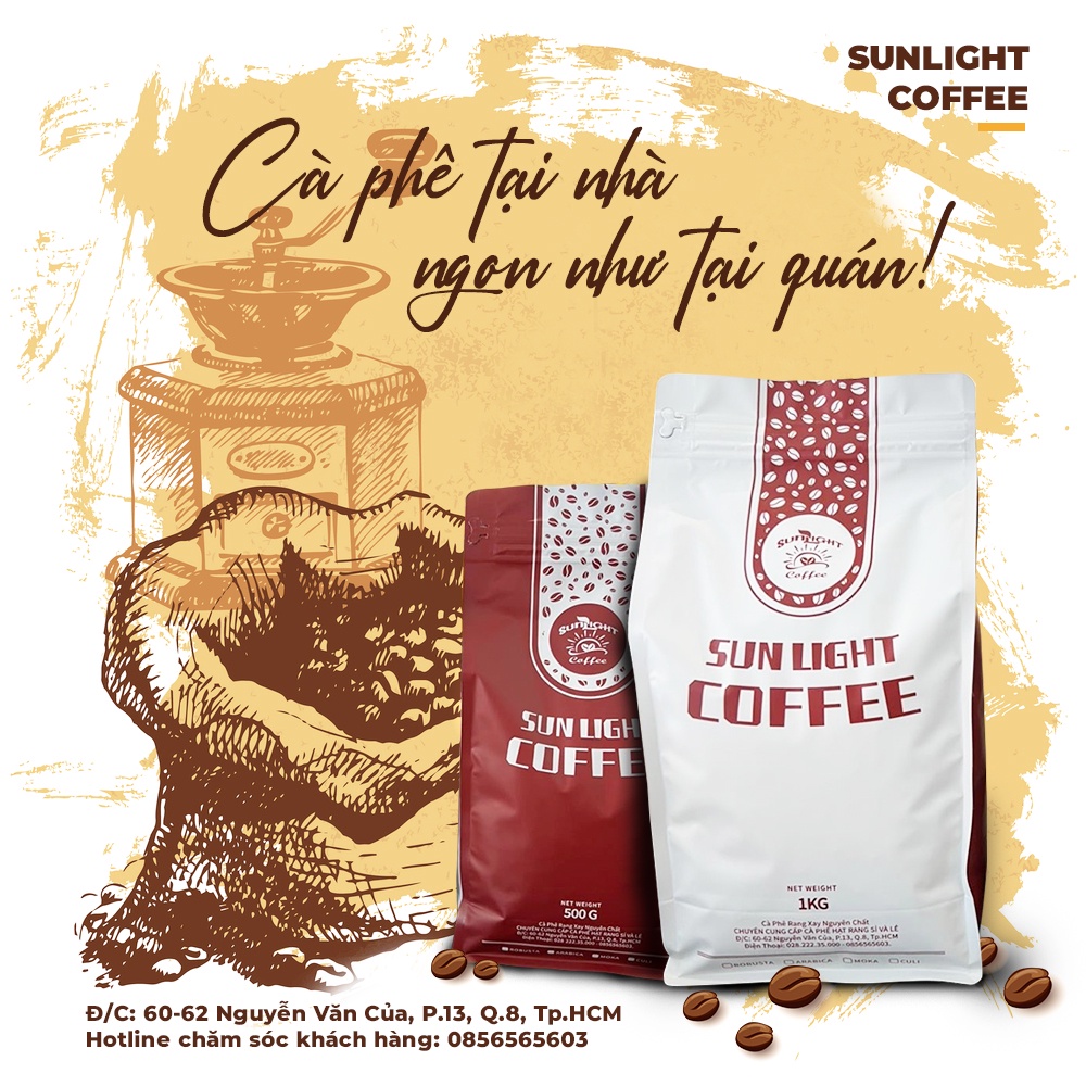 Cà phê ROBUSTA - ARABICA CẦU ĐẤT (8:2) Rang Mộc Nguyên Chất S18