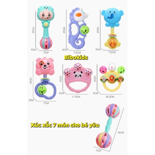 Đồ chơi xúc xắc 7 món hình thú đáng yêu phát tiếng kêu vui nhộn cho bé