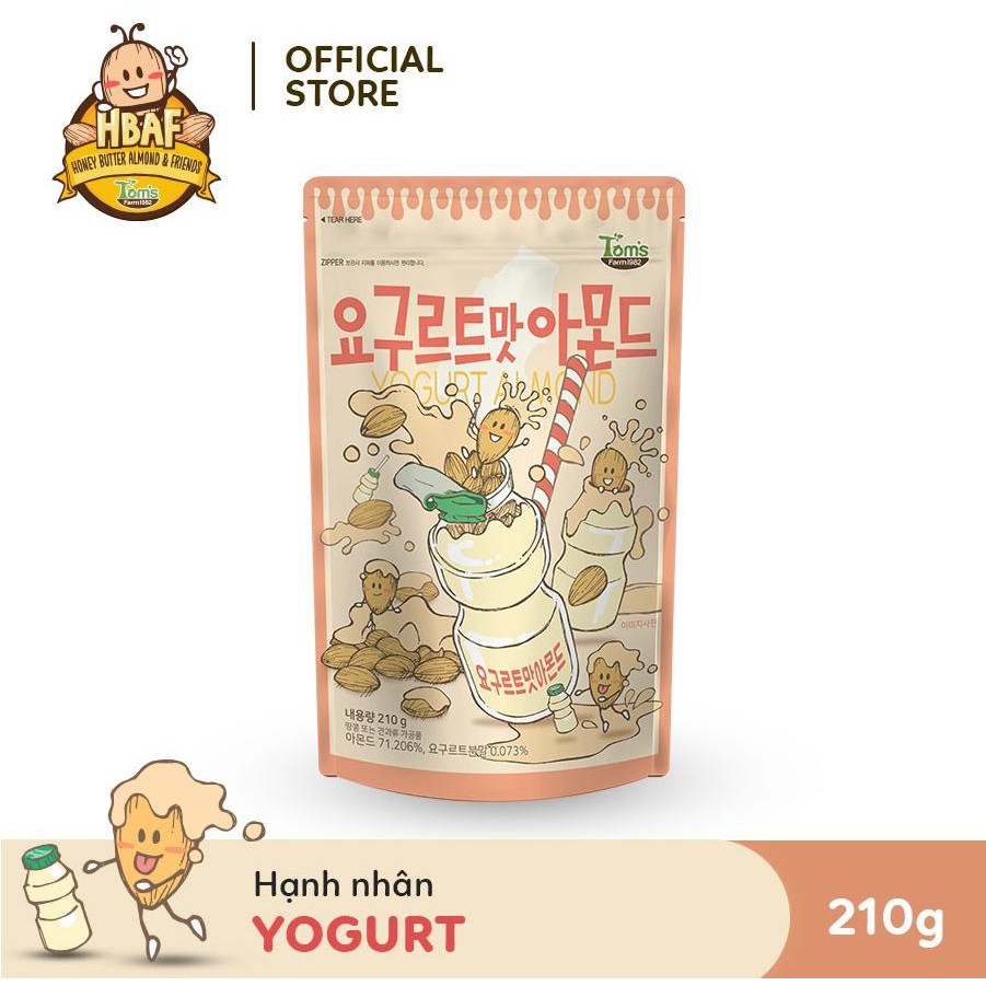 Hạnh nhân tẩm Sữa Chua Tom's Farm - Gói 210g