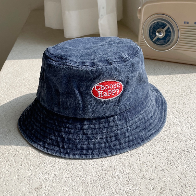 Nón Vành Denim Thêu Chữ Thời Trang Cho Bé