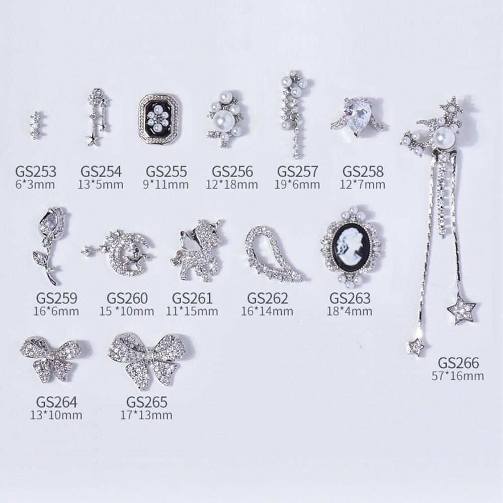 Móng Tay 3D OCEANMAP|Cánh Bow Bow.Charms Dây Chuyền Kim Loại