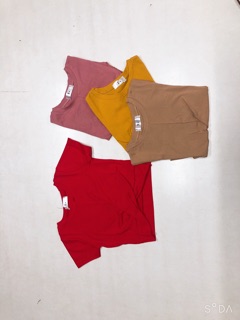 Áo croptop xoắn eo zip cotton