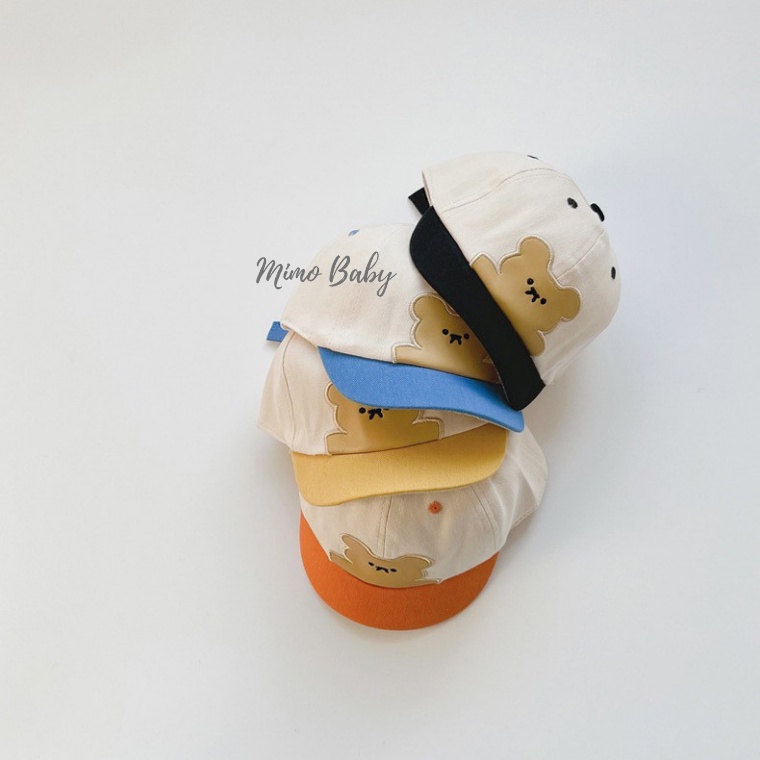 Mũ nón lưỡi trai vành ngắn hình chú gấu đáng yêu cho bé MH171 Mimo Baby