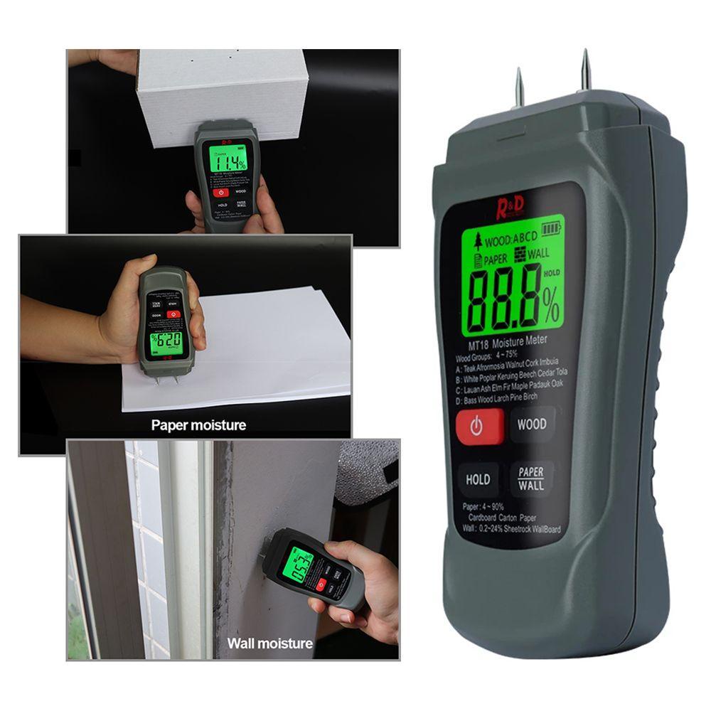 Máy Đo Độ Ẩm Không Khí 0-99.9% Bằng Gỗ Tự Nhiên