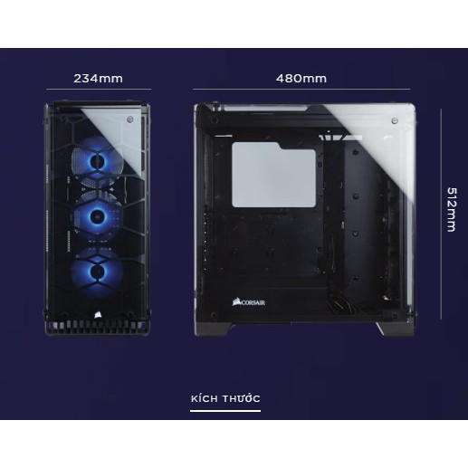 Case Vỏ máy tính cường lực Corsair  570X RGB Black